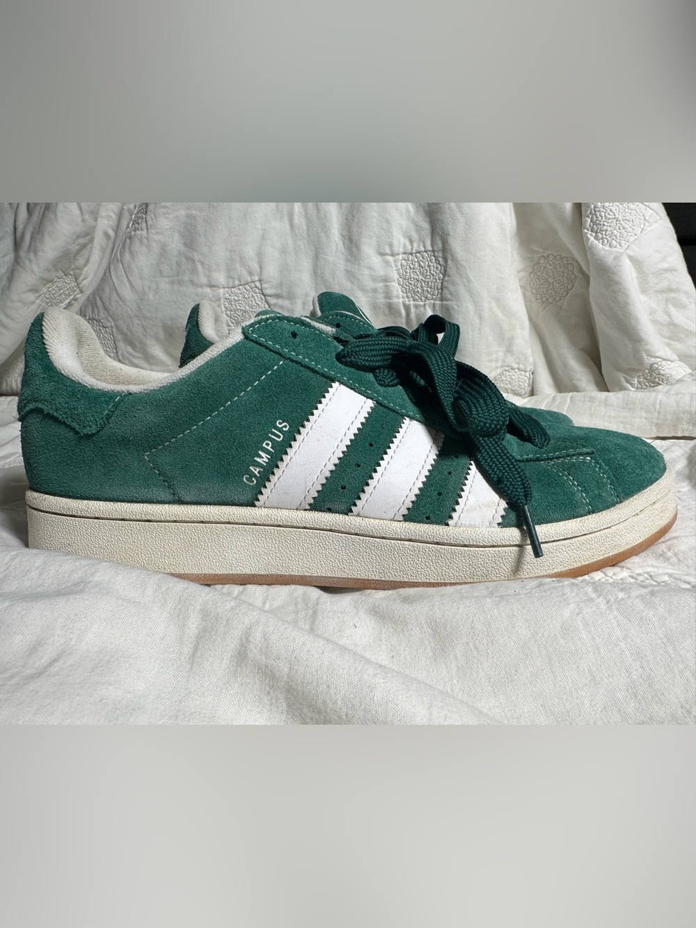 Adidas Men’s Campus Suede Sneakers - Dark Green/White